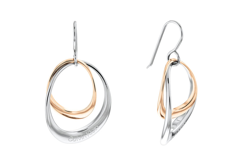 CALVIN KLEIN WARPED RINGS, WOMEN's EARRINGS