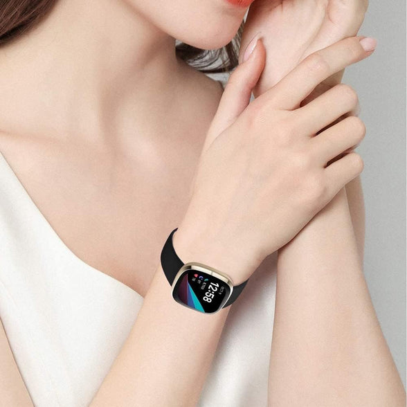 MARGOUN Silicone Watchband for Fitbit Versa 3/Versa 4/Sense/Sense 2 - Soft, Waterproof, and Durable Sport Strap, Adjustable Wristband for Women and Men.
