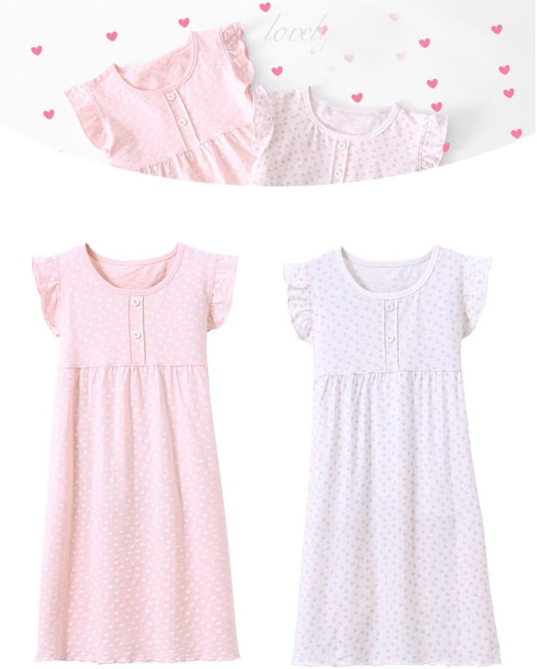 Zegoo Little Girls Cute Cotton Nightgown Floral Sleep Dresses