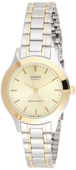 Casio - womens watch - ltp-1128g-9ardf, gold, bracelet