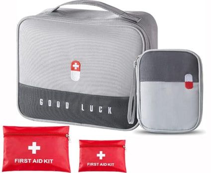 Portable First Aid Kit Empty, Camping First Aid Bag, Medicine Tools Travel Storage Bag, Suitable For Home Outdoor Hiking Camping Car Office Workplace（two-color）