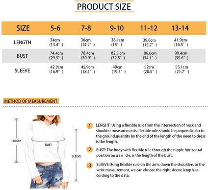 TODIYADDU Cropped Hoodie for Teen Girls Age 9-10 Years Old Sweatshirt Long Sleeve Crop Tops for Daily Wear Sports Clothes