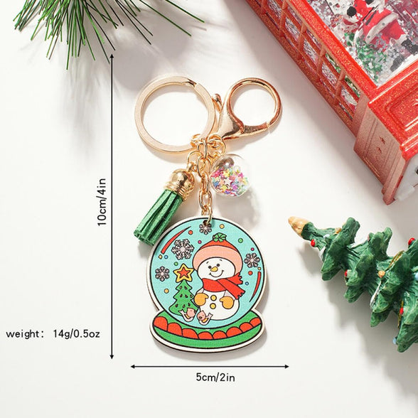 Goodern Santa Claus Keychain,Cute Christmas Metal Key Chain DIY Xmas Santa Claus Ornament Snowman Key Ring Pendant Key Chains Car Pendant Accessories Bag Keychain Decor Gift for Kids Girls