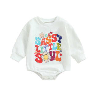 Infant Baby Girl Sweatshirt Romper Oversized Long Sleeve Bubble Romper Top Fall Winter Clothes 0-3 Months