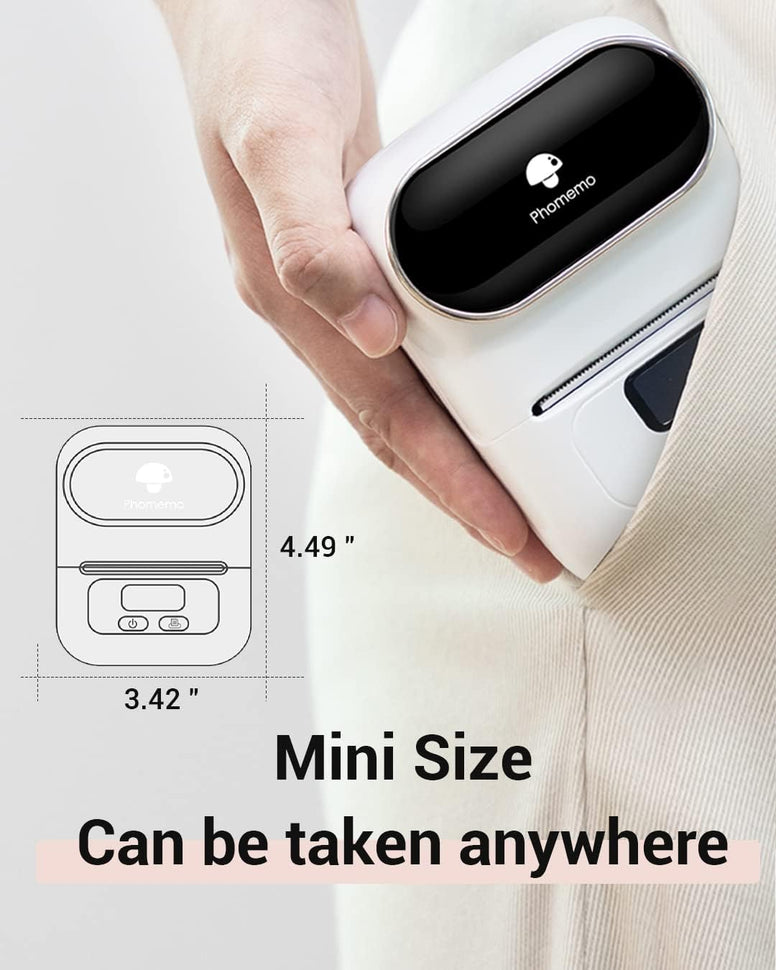 Phomemo Label Maker Machine - Phomemo M110 Portable Bluetooth Thermal Label Printer. Sticker Maker, Barcode Printer for Clothing, Jewelry, Retail, Mailing,support Arabic and English,For iOS & Android
