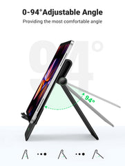UGREEN Tablet Stand iPad Stand Foldable iPad Holder Phone Holder Compatible With iPad mini iPad, iPad Pro 12.9, Matepad iPhone 14 Pro/Pro Max, Galaxy Tab S7-Black