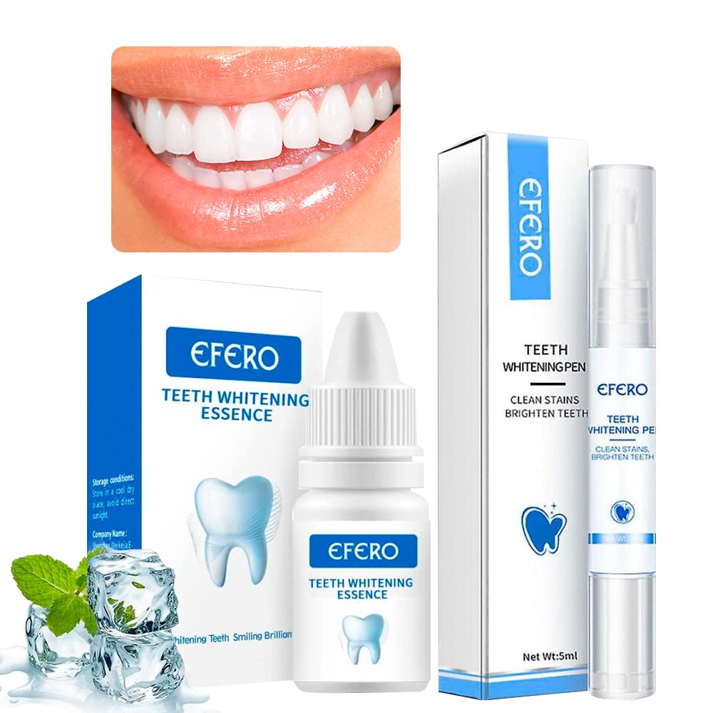 KANZA - Teeth Whitening Essence,Teeth Whitening Pen Set | Oral Hygiene, Tooth Bleaching | Fast-Acting Teeth Whitener | Teeth Cleaning Serum | Teeth Nourishing Agent, Removes Plaque Stains