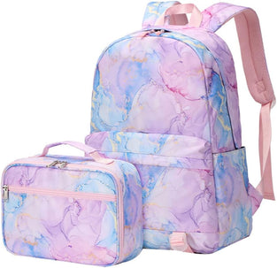 SellerFun Junior high school Backpack Sets 2Pcs Daypack with Lunch case Girls Middle school Bag