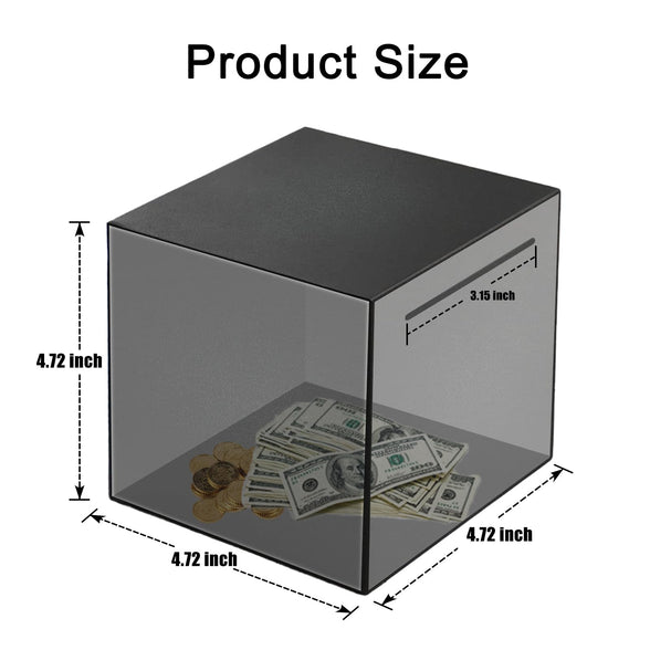 DMTINTA Steel Money Box for Real Money Piggy Bank for Adults Must Break to Open Unbreakable Metal Money Saving Box for Cash Saving Black