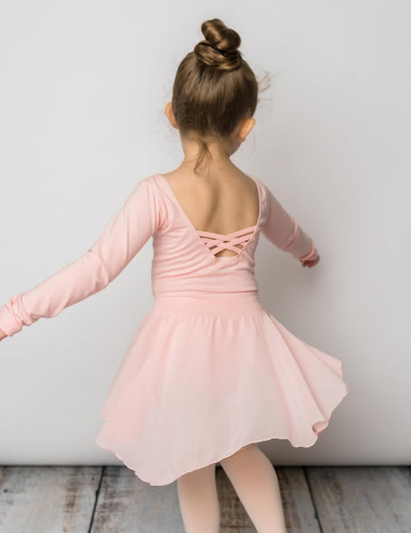 Zaclotre Girl's Classic Long Sleeve Dance Dresses Ballet Skirted Leotard