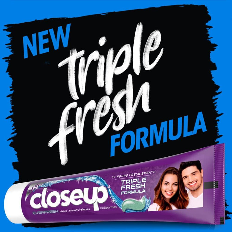 ClosEUp Triple Fresh Formula Gel Toothpaste, Eucalyptus Freeze, 120ml