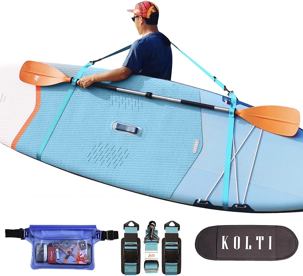 Kolti Paddle Board Carry Strap, Adjustable Heavy-Duty SUP Carrying Support Strap for Surfboard Stand Up Paddleboard Canoe Longboard Carry Belt Paddle Board Accessories