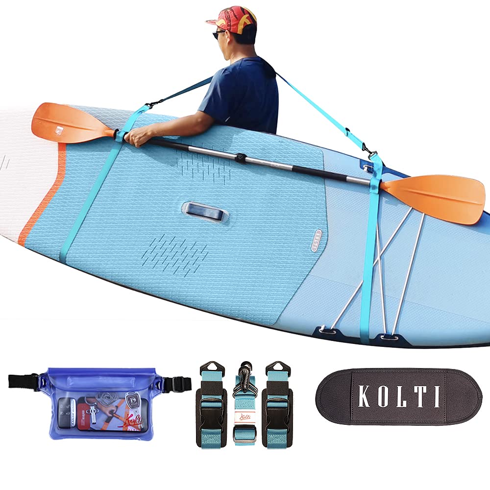 Kolti Paddle Board Carry Strap, Adjustable Heavy-Duty SUP Carrying Support Strap for Surfboard Stand Up Paddleboard Canoe Longboard Carry Belt Paddle Board Accessories