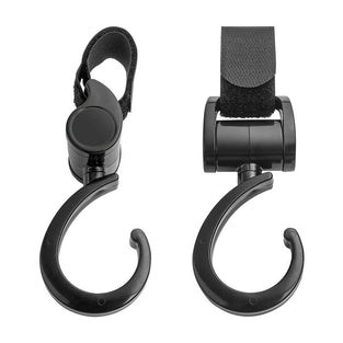 Stroller Hook 2 Pack Baby Pushchair Buggy Hanger Trolley Carabiner Clip Rotatable Hook Pushchair Hanging Carrier Holder Mommy Stroller Accessories