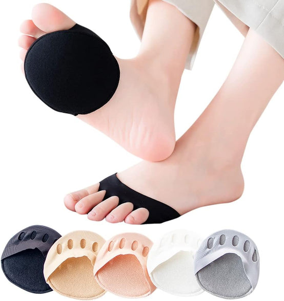 Five Toes Forefoot Pads for Men Women Protector Half Insoles High Heels Foot Care Inserts Calluses Corns 5 Pairs Pack