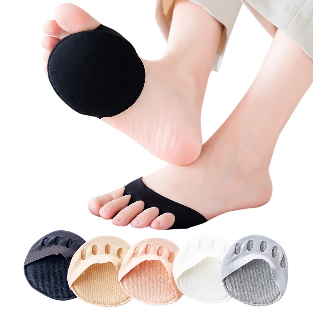 Five Toes Forefoot Pads for Men Women Protector Half Insoles High Heels Foot Care Inserts Calluses Corns 5 Pairs Pack