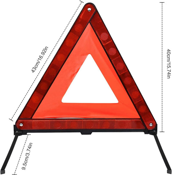 Kissral Warning Triangle Reflective Safety Emergency Triangle Foldable Road Warning Triangle EU Roadside Hazard Alert Signs with Storage Box for Car Emergencies Accessories