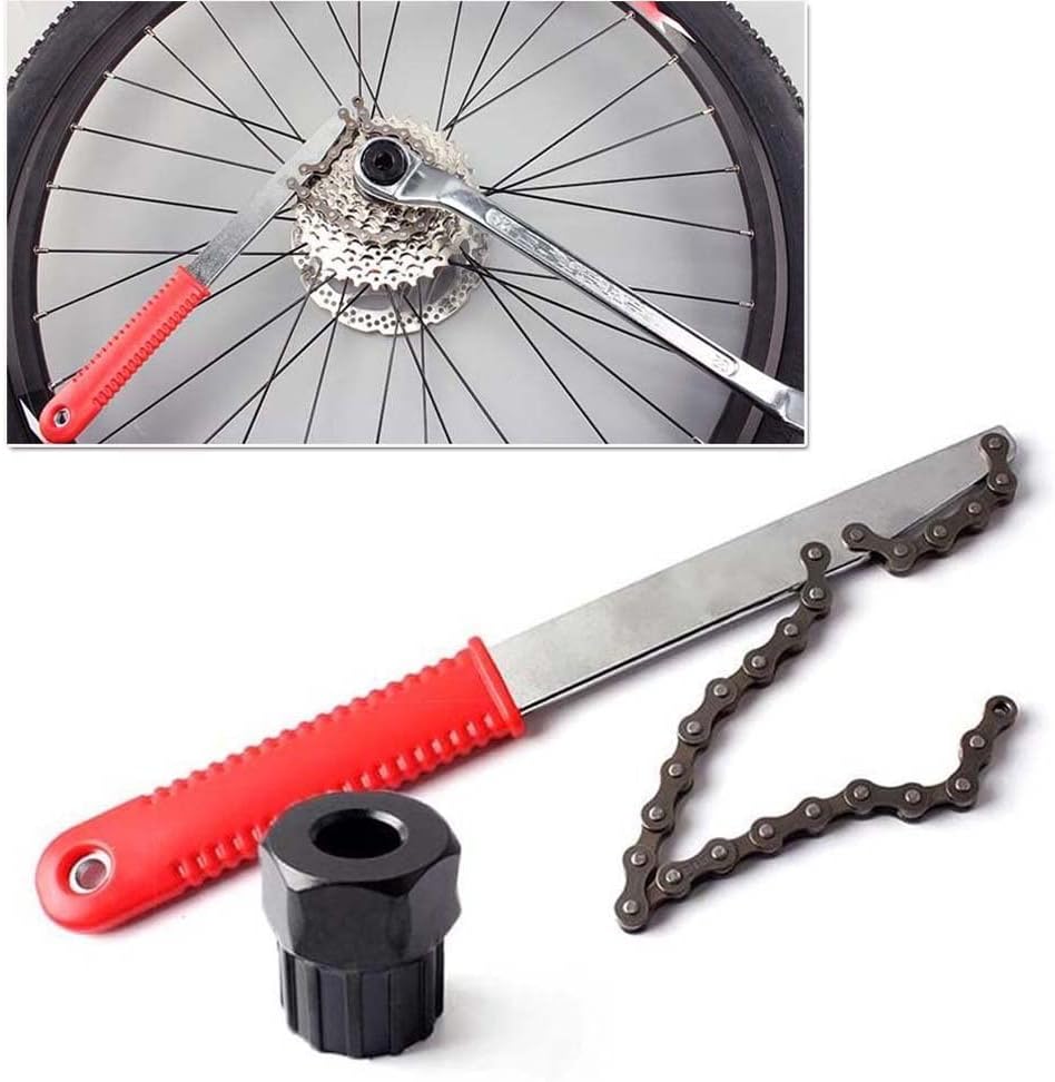 KASTWAVE 5 in 1 Bike Repair Tool Set, Chain Whip Wheel Sprocket Removal Tool Crank Puller Bottom Bracket Remover Freewheel Box Remover Chain Breaker