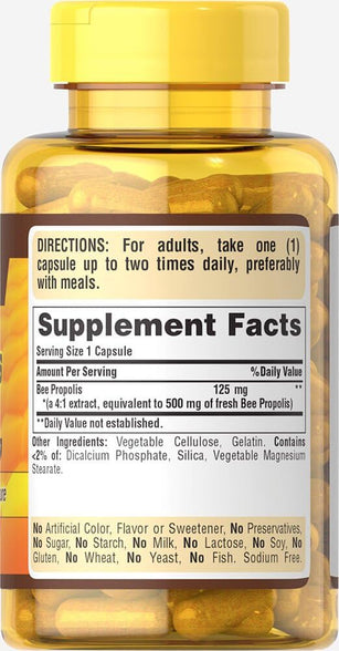 Puritans Pride Bee Propolis 500 Mg, 100 Count