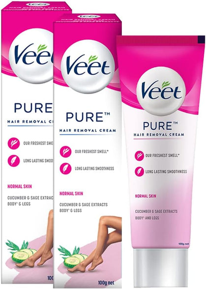 Veet Hair Removal Cream for Normal Skin - 100g (Pack of 2)