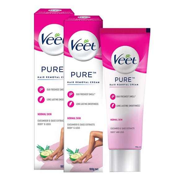 Veet Hair Removal Cream for Normal Skin - 100g (Pack of 2)