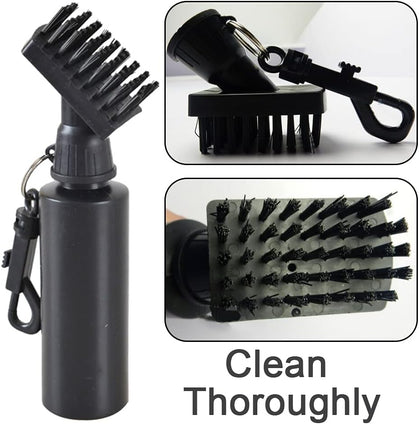 Professional Golf Club Cleaning Brush, Groove Cleaner, Golf Clean Accessories for Golf Ball Club Wet Scrub, Professional Golfs Club Cleaning Brush Water Dispenser Cleaner (Black)