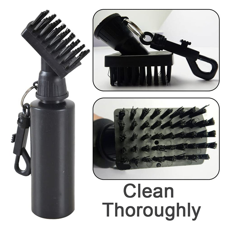 Professional Golf Club Cleaning Brush, Groove Cleaner, Golf Clean Accessories for Golf Ball Club Wet Scrub, Professional Golfs Club Cleaning Brush Water Dispenser Cleaner (Black)