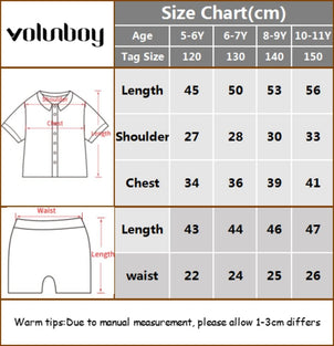Volunboy Toddler Boys Short Sleeve T-Shirt + Shorts Set, Summer Cotton Casual Tops Shorts 2-Piece 11-12 Y