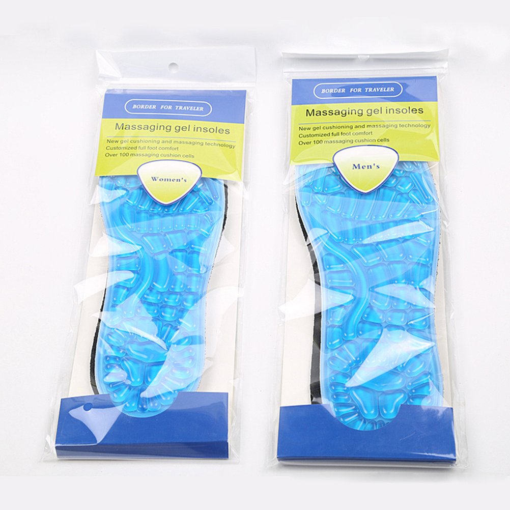 Healifty Healifty Gel Sport Insoles Granule Massage Foot Pad Cushions Anti-Slip Soft Sports Shoes Insole Pad Man Woman (L)