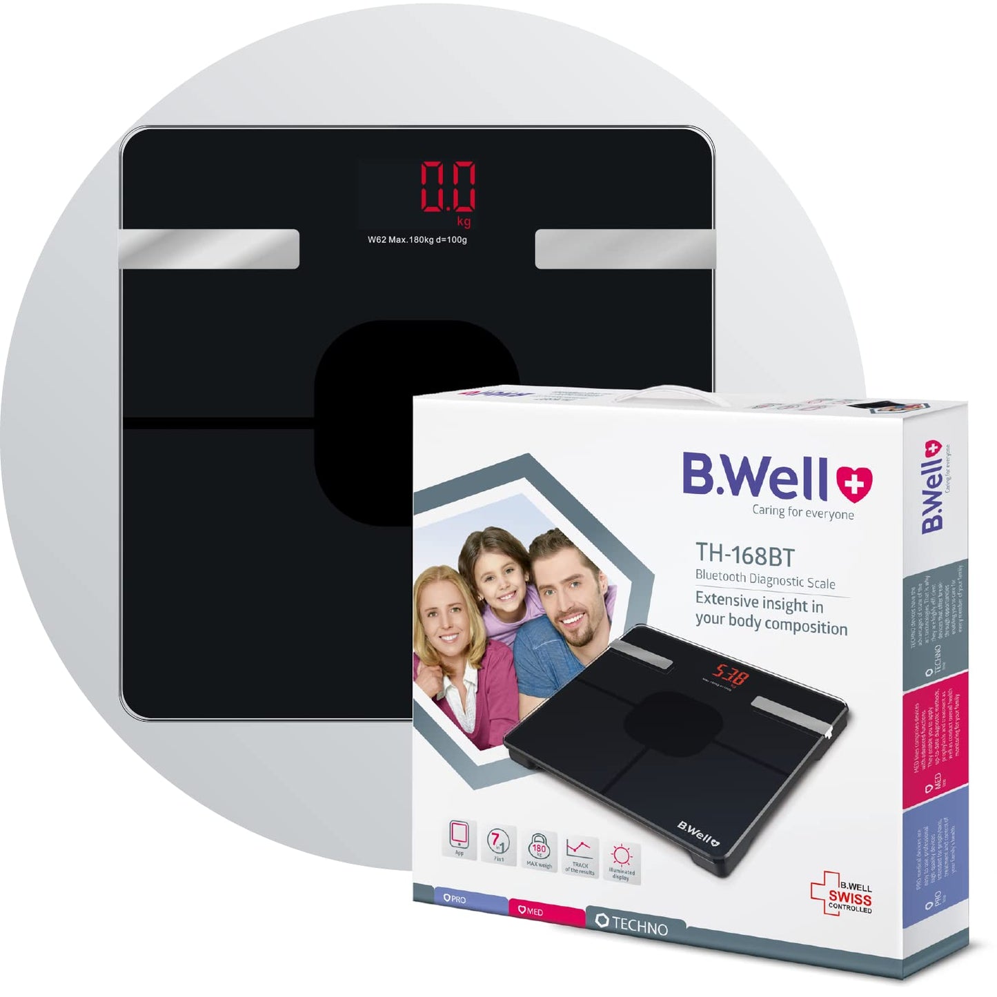 B.Well TH-168 Bluetooth Diagnostic Electronic Personal Weighing Scale