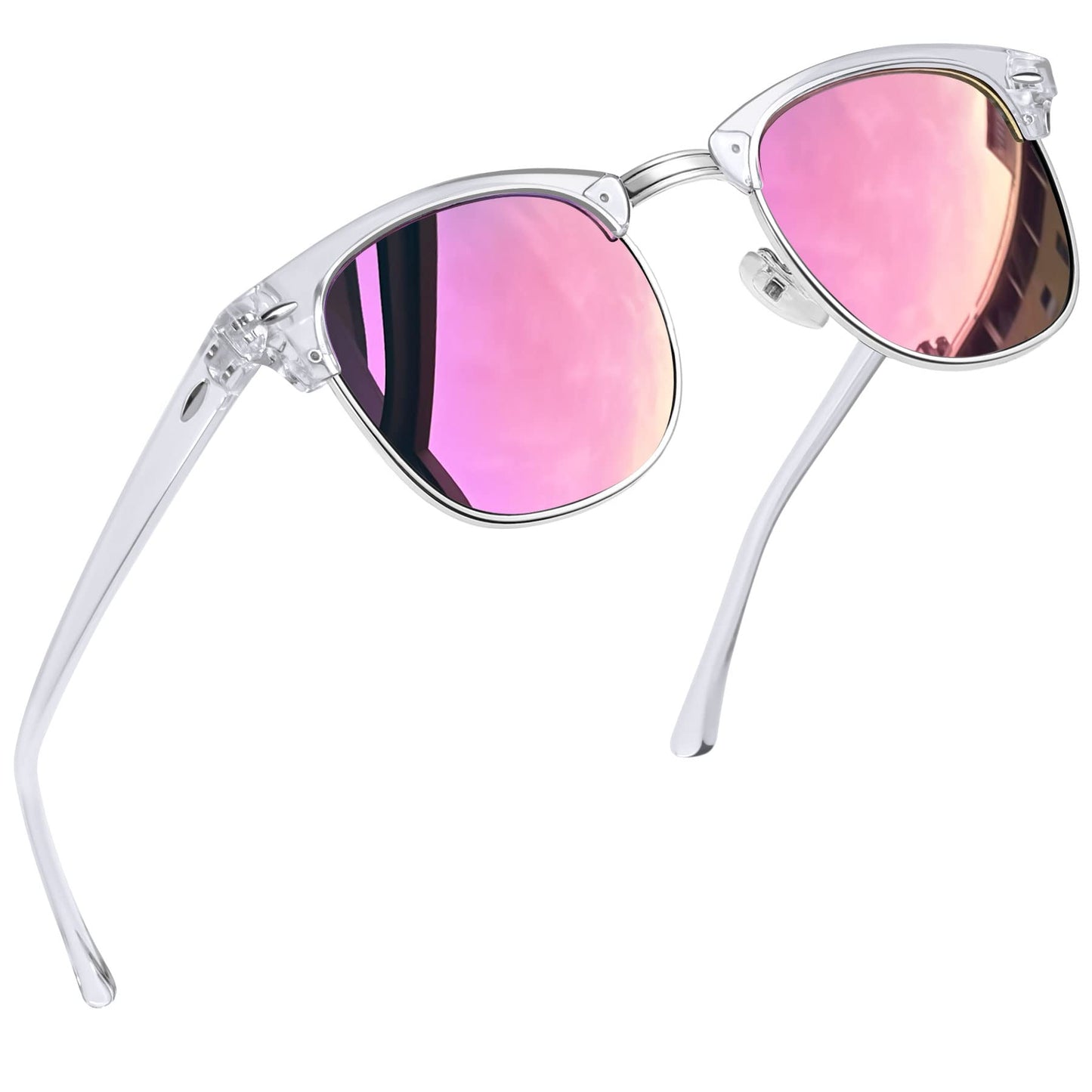 Joopin Polarized Semi Rimless Sunglasses Men Women, Classic Half Frame Sun Glasses UV Protection