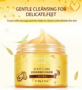 BIOAQUA Foot Care Herbal Massage Scrub-Exfoliating Cream Cleansing Delicate Feet Skin Shea Oil Natural Extracts180g