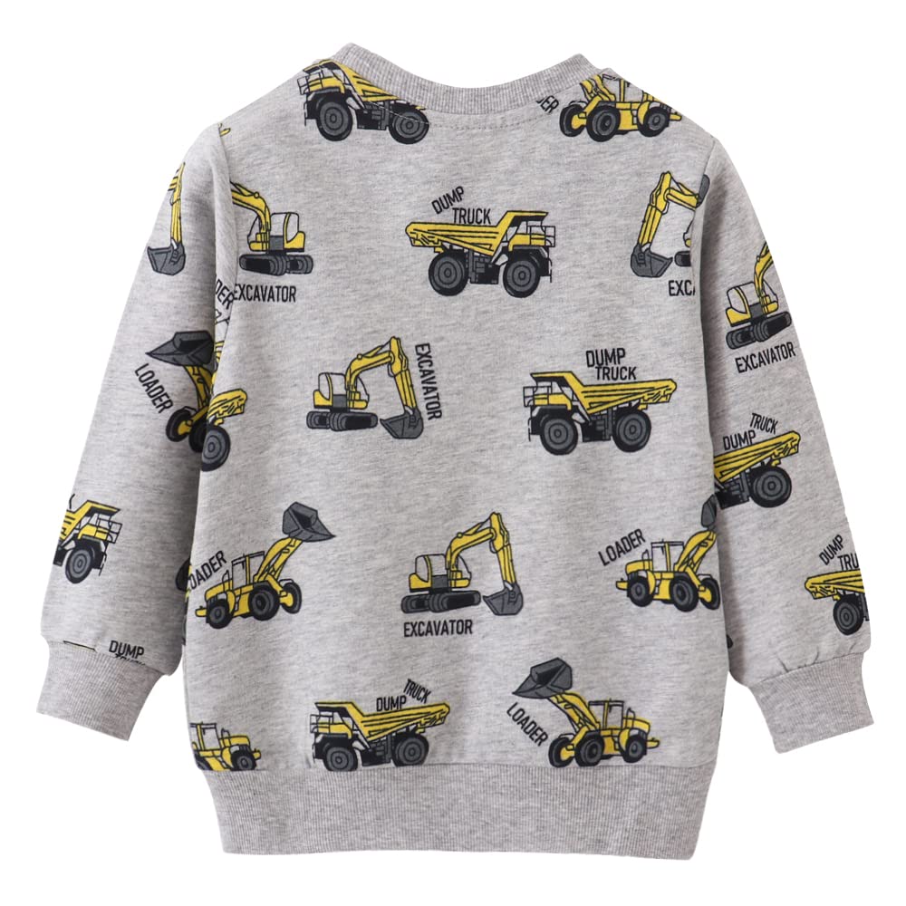 Toddler Boys Sweatshirts Kids Cotton Long Sleeve Crewneck Pullover Cartoon Print Shirts 2-7T