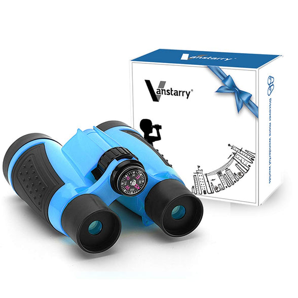 Vanstarry Compact Binoculars for Kids Bird Watching Hiking Camping Fishing Accessories Gear Essentials Best Toy Gifts for Boys Girls Children Toddler Waterproof 5X30 Optical Lens Including Compass