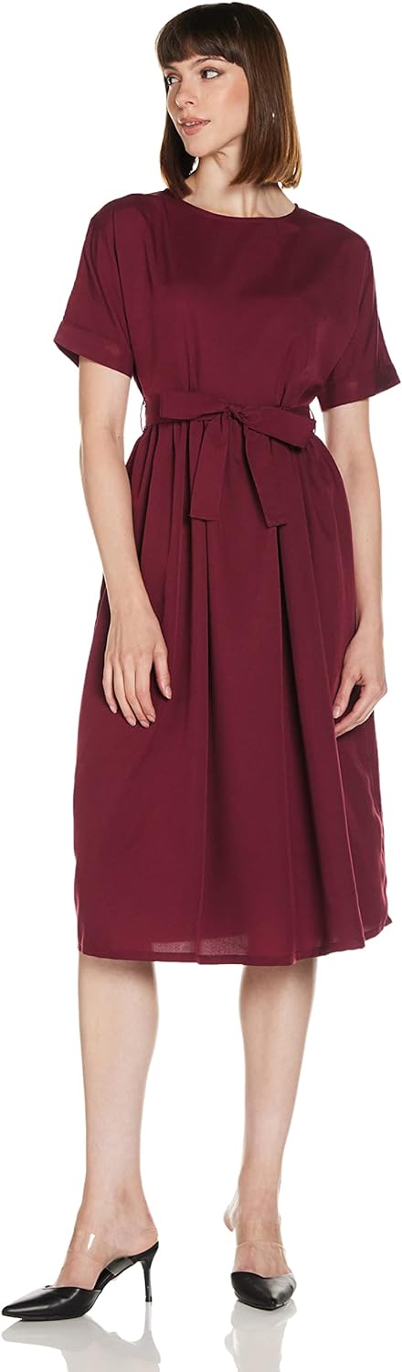 KRAVE Crepe Fit and Flare Casual Dress