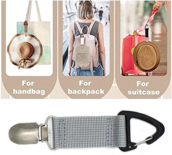 Goodern 6PCS Hat Clip for Travel,Multifunctional Sturdy Stylish Hat Holder for Purse Luggage and Backpack Hands Free Bag Accessory Clip-On Holder for Hats Gift for Travel Lovers Outdoor Hat Companion