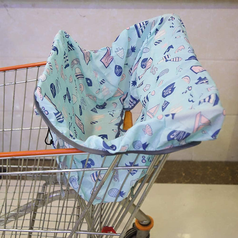 2 Pcs Shopping Cart Cover, High Chair Cover Shopping Cart Baby Covers Portable Grocery Cart Covers Baby Seat Cover Grocery Cart Protector