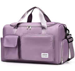 Duffel Travel Bag for Women - Ladies Fashion Sports Fitness Gym Yoga Luggage Crossbody Shoulder Handbag (Purple)