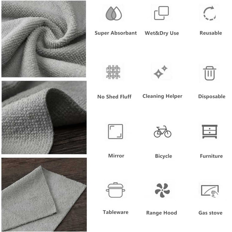 AiheArron 40Pcs Extractable Cleaning Cloths,Reusable Microfiber Towel Rags Disposable Cleaning Cloth Lazy Rags Washcloth Washable for House Kitchen Car Restaurant (2box, Grey)
