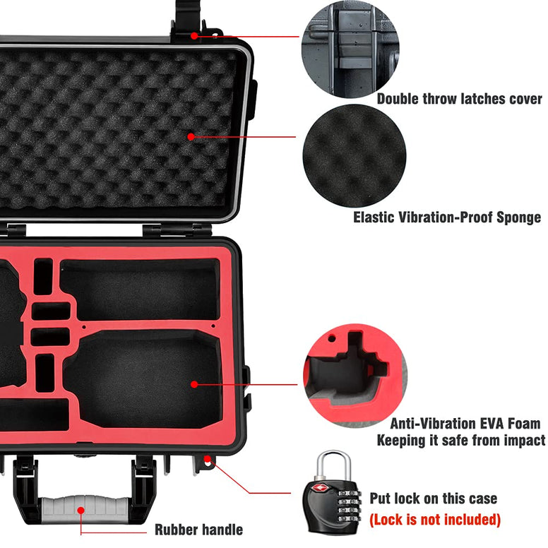 LEKUFEE Waterproof Hard Case Compatible with DJI Mavic Mini 2 Combo/Mavic Mini SE Combo/Mavic Mini Drone and Mavic Mini Accessories(CASE ONLY)