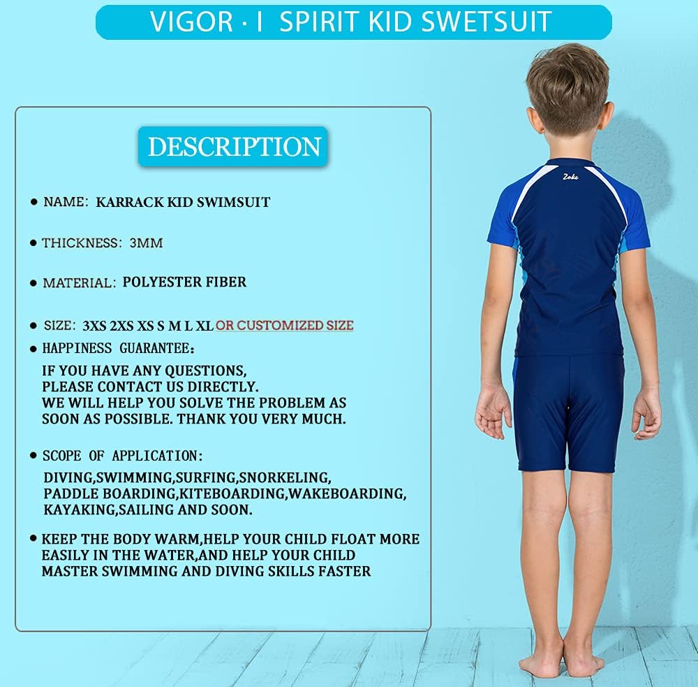 Karrack Girls and Boys One Piece Rash Guard Swimsuit Kid Water Sport Short Swimsuit UPF 50+ Sun Protection Bathing Suits