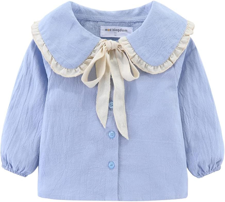 Mud Kingdom Little Girls Long Sleeve Shirt Peter Pan Collar Cute