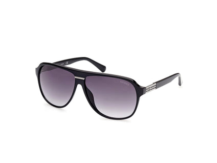 GUESS Mens GU0003901B61 UV PROTECTIVE SUNGLASSES , Shiny Black, 61 mm