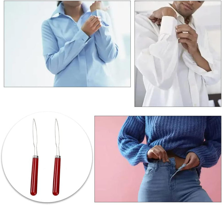 2 Pcs Button Hook Helps Those with Arthritis, Parkinsons, Weaker Grip to Fasten Buttons Zipper Pull Helper Button Assist Devices Easy to Use Clothing Buttoning Aids for Those with Limited Dexterity