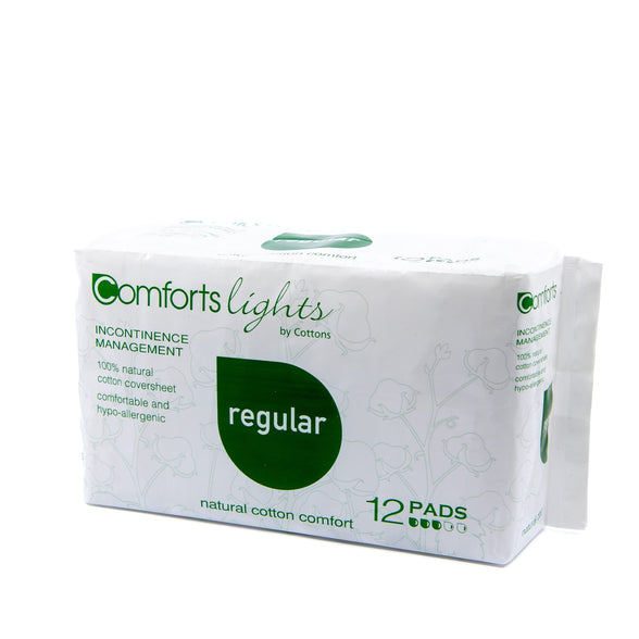 Comfort Lights Incontinence Pads for Women | 12-Individually Wrapped Pads | ‘All-in-One’ Protection | Normal Absorbency (1 Pack of 12)