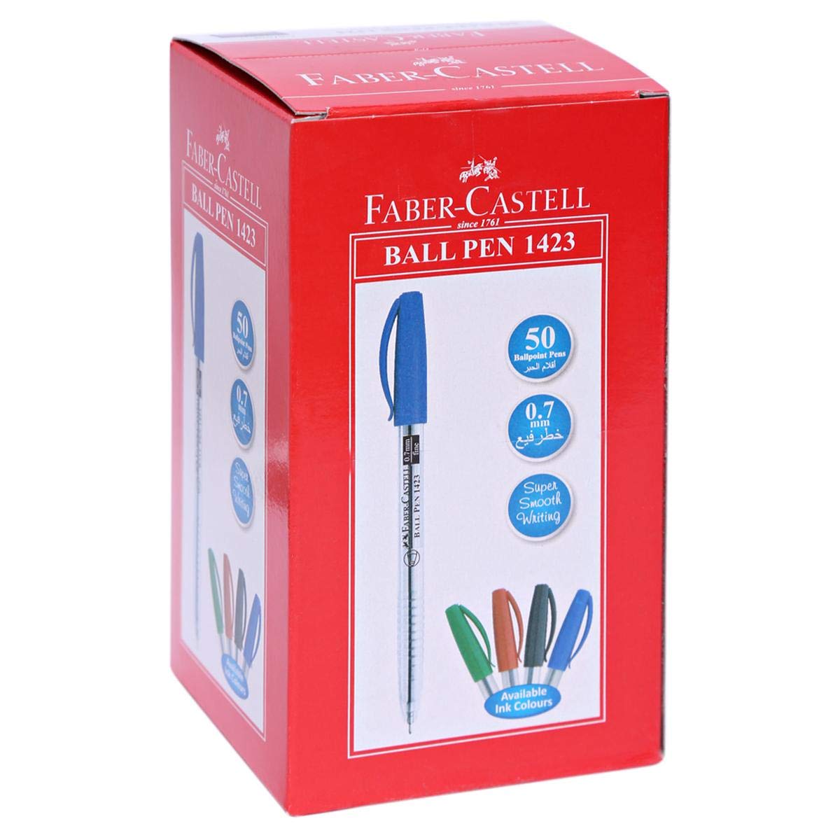 Faber-Castell 1423 0.7mm Ball Pen (Set of 50, Black)