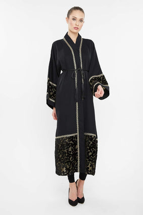 Nukhbaa Womens Abaya Made With Fine Fabric, Comes With Matching Hijab AJ105A Abaya (pack of 5)