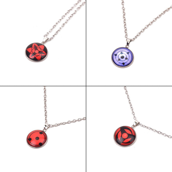 I3C Anime Pendant with Sharingan Design, Cosplay Accessory Zinc Alloy Naruto Necklace Unisex for Men, Women and Anime Fans