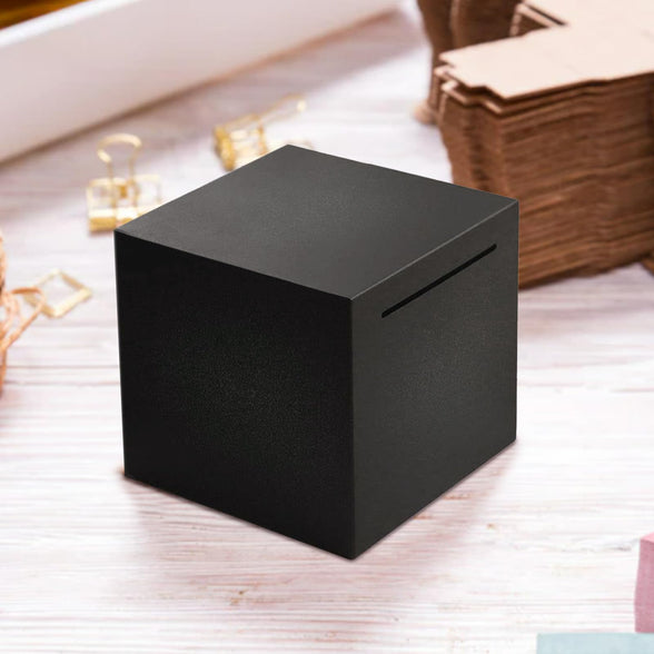 DMTINTA Steel Money Box for Real Money Piggy Bank for Adults Must Break to Open Unbreakable Metal Money Saving Box for Cash Saving Black