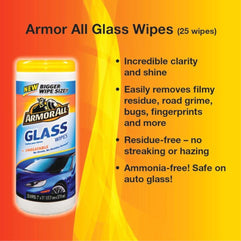 Armor All 10865 Glass Wipes 25 Ct.